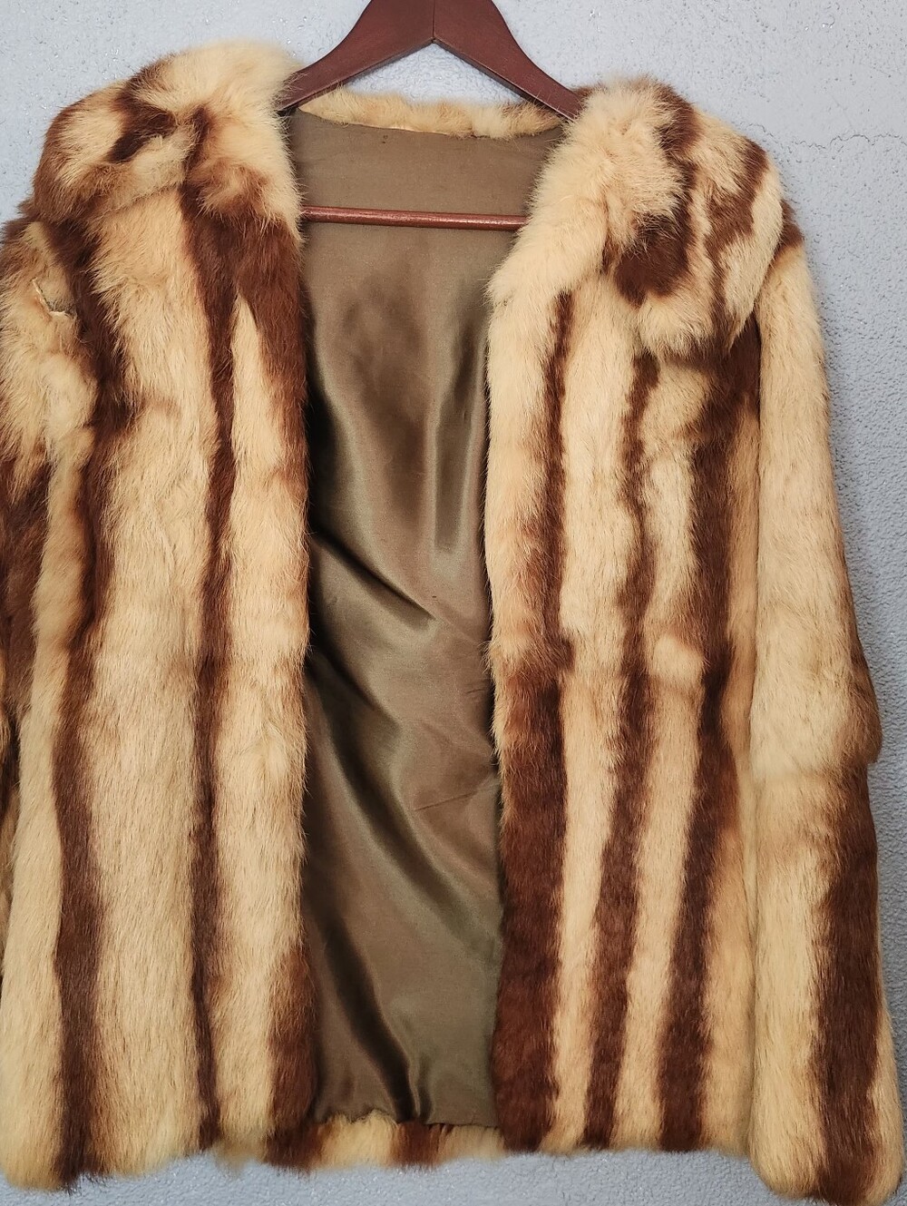 Women's Red Fox Fur Striped Coat
